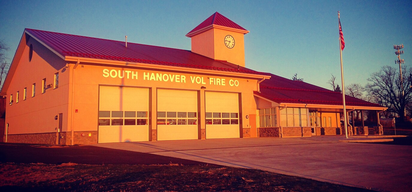 South Hanover Township Volunteer Fire Company main station at dusk